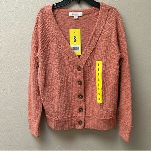 NWT TWO by Vince Camuto Coral Textured Knit Cardigan Size S